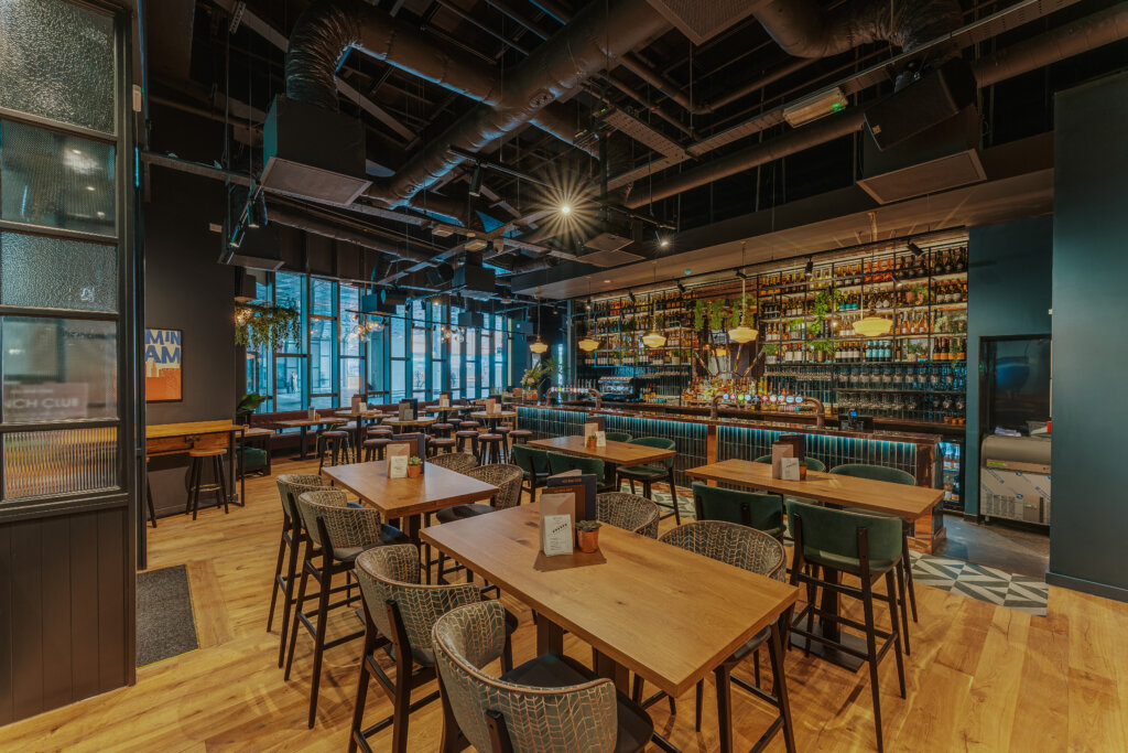 All Bar One New Street new area with tables and chairs and bar